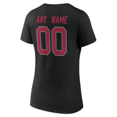 Arizona Cardinals Women's Team Authentic Personalized Name & Number V-Neck T-Shirt Black - NFL