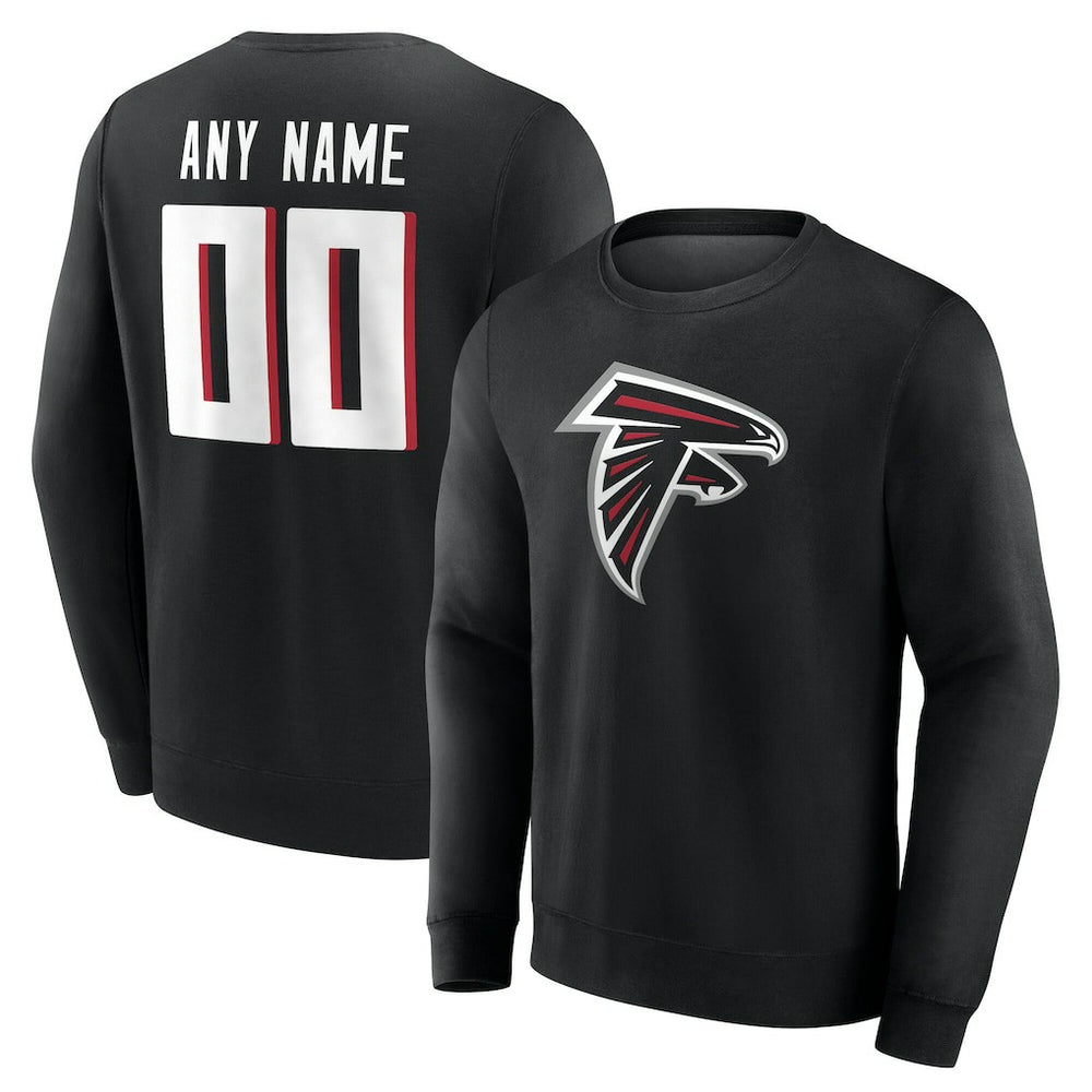 Atlanta Falcons Team Authentic Personalized Name & Number Sweatshirt Black - NFL