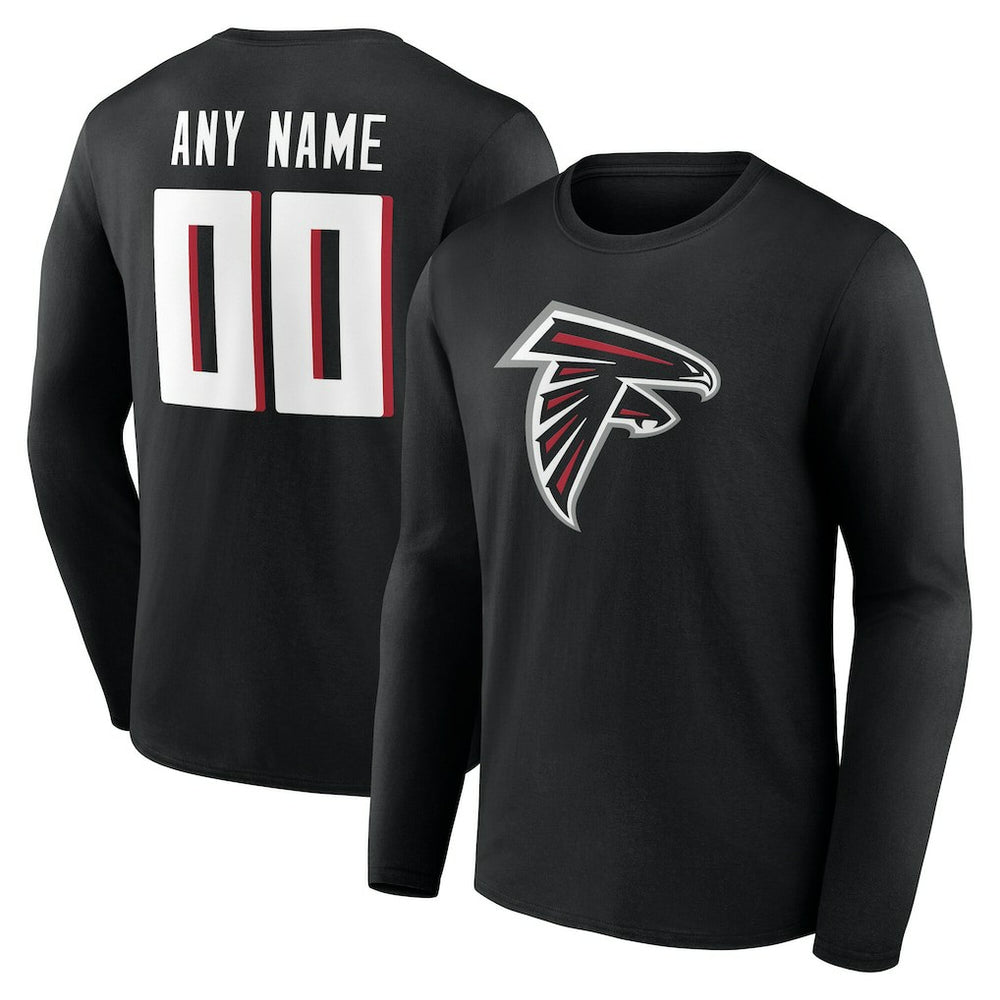 Atlanta Falcons Team Authentic Personalized Name & Number Long Sleeve T-Shirt Black - NFL