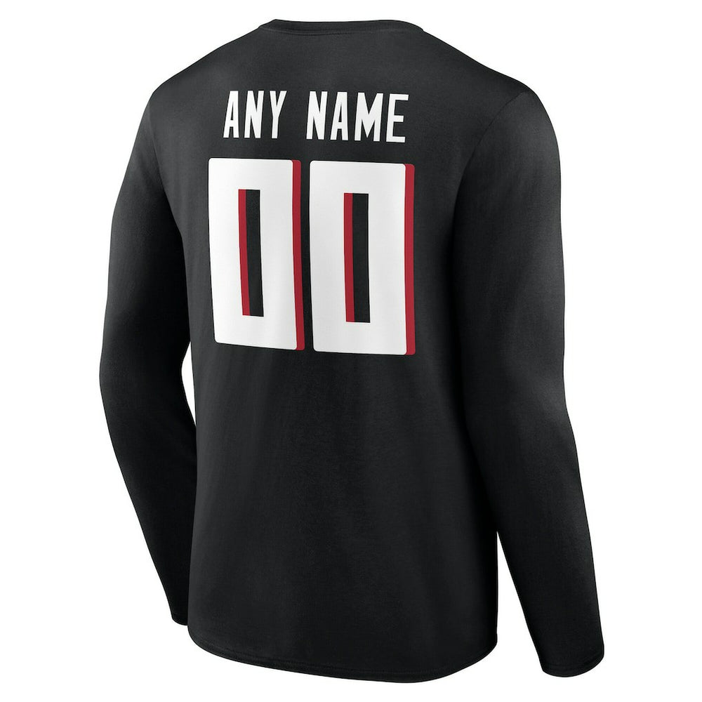 Atlanta Falcons Team Authentic Personalized Name & Number Long Sleeve T-Shirt Black - NFL
