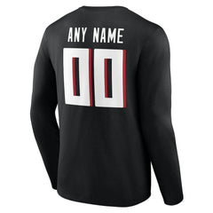 Atlanta Falcons Team Authentic Personalized Name & Number Long Sleeve T-Shirt Black - NFL