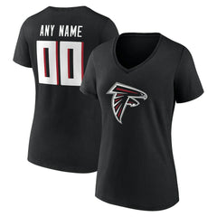 Atlanta Falcons Women's Team Authentic Personalized Name & Number V-Neck T-Shirt Black - NFL