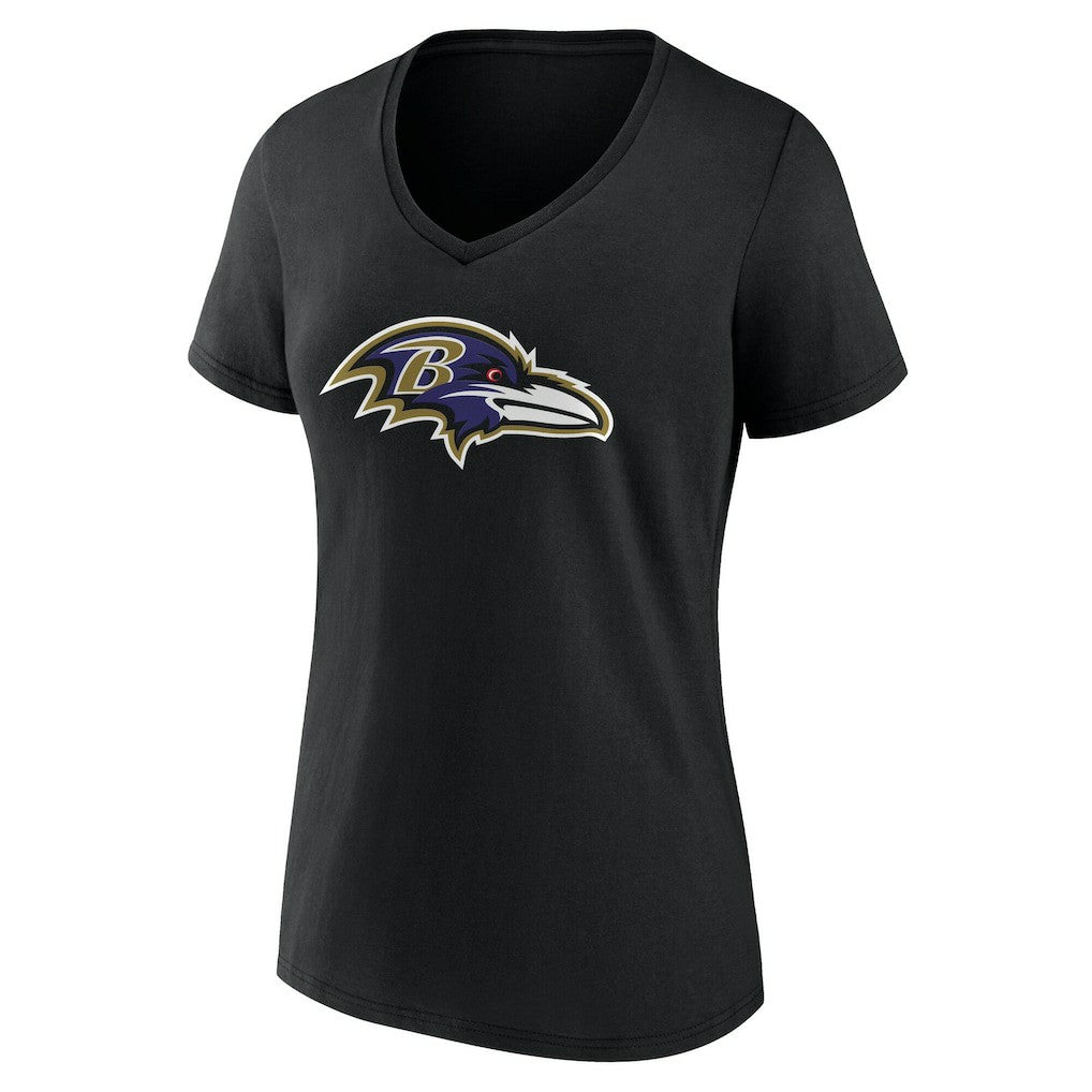 Baltimore Ravens Women's Team Authentic Personalized Name & Number V-Neck T-Shirt Black - NFL