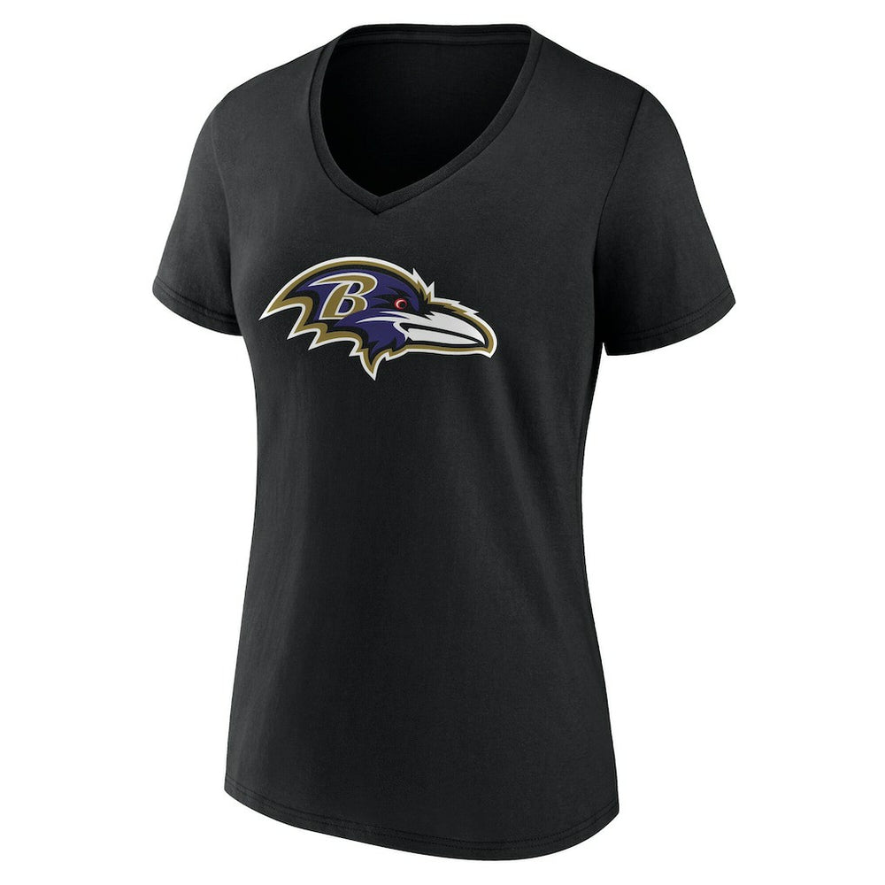 Baltimore Ravens Women's Team Authentic Personalized Name & Number V-Neck T-Shirt Black - NFL