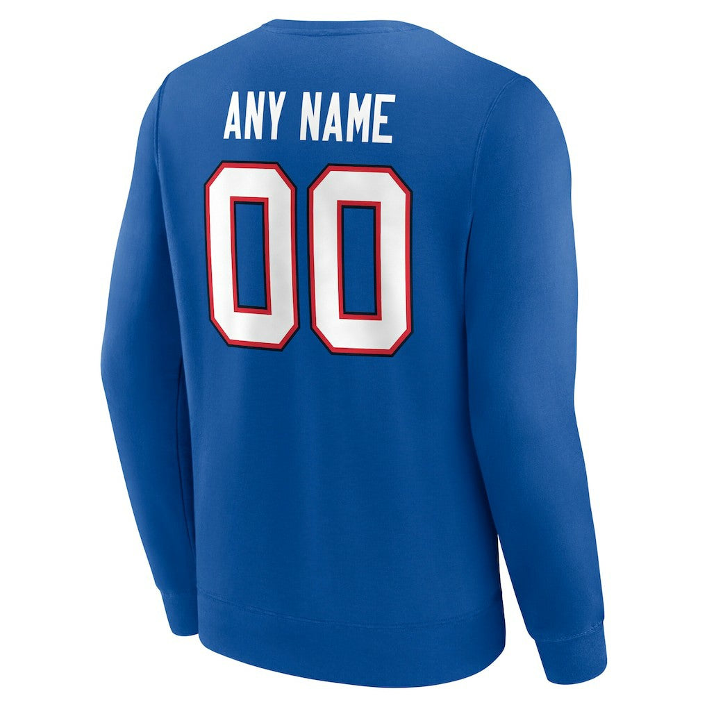 Buffalo Bills Team Authentic Personalized Name & Number Sweatshirt Royal - NFL