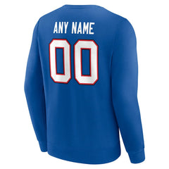 Buffalo Bills Team Authentic Personalized Name & Number Sweatshirt Royal - NFL