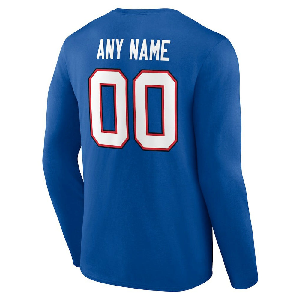 Buffalo Bills Team Authentic Personalized Name & Number Long Sleeve T-Shirt Royal - NFL