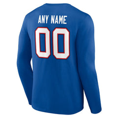 Buffalo Bills Team Authentic Personalized Name & Number Long Sleeve T-Shirt Royal - NFL
