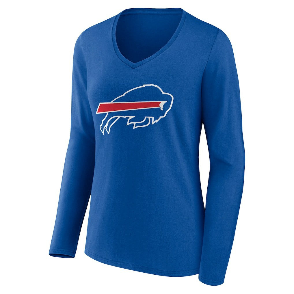 Buffalo Bills Women's Team Authentic Personalized Name & Number Long Sleeve V-Neck T-Shirt Royal - NFL