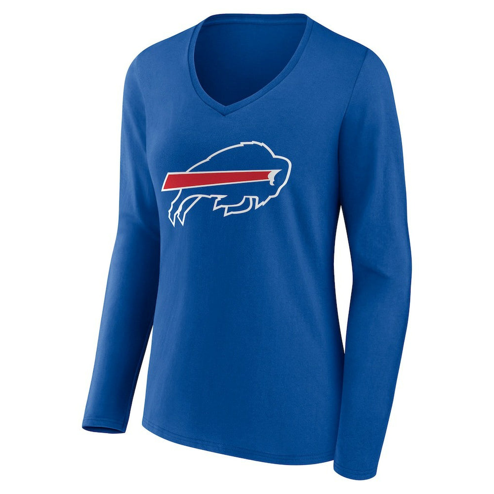Buffalo Bills Women's Team Authentic Personalized Name & Number Long Sleeve V-Neck T-Shirt Royal - NFL