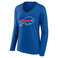 Buffalo Bills Women's Team Authentic Personalized Name & Number Long Sleeve V-Neck T-Shirt Royal - NFL