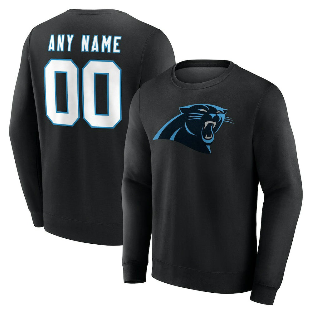 Carolina Panthers Team Authentic Personalized Name & Number Sweatshirt Black - NFL