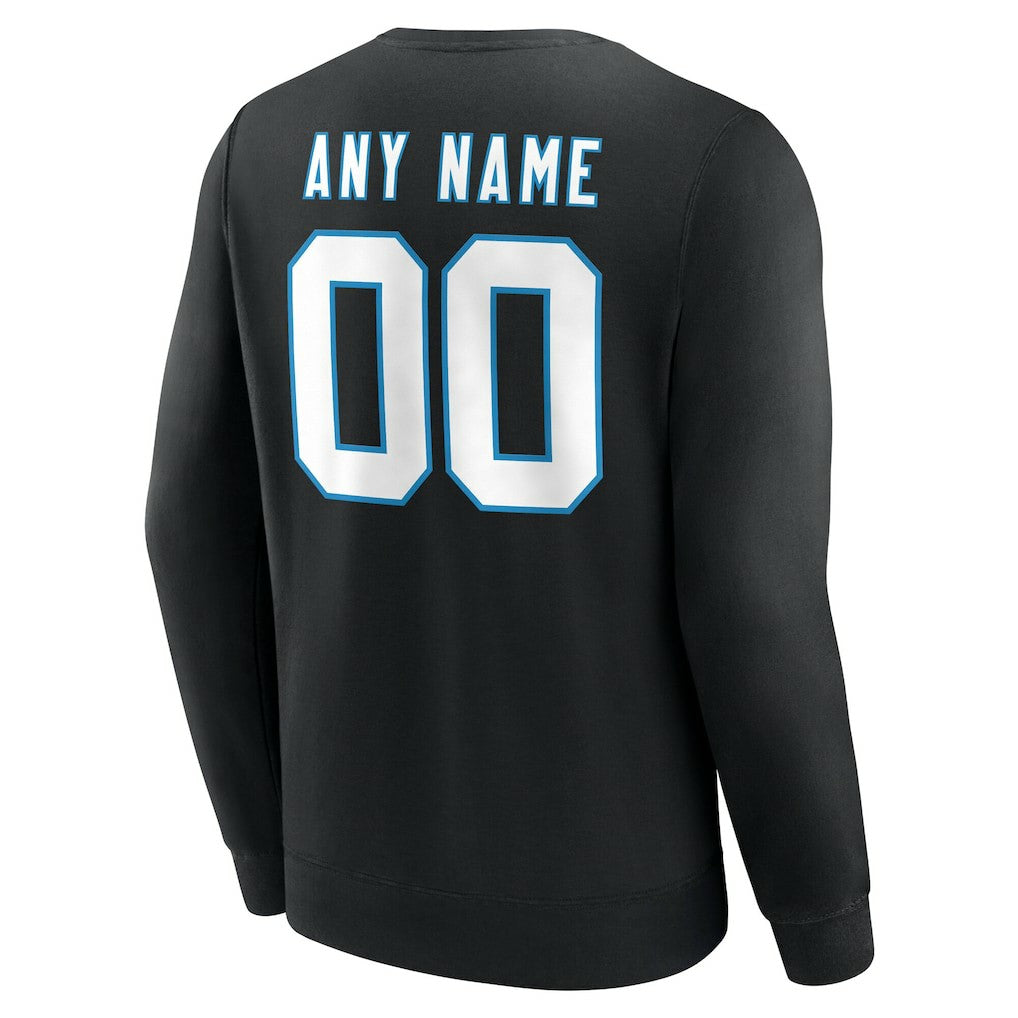 Carolina Panthers Team Authentic Personalized Name & Number Sweatshirt Black - NFL