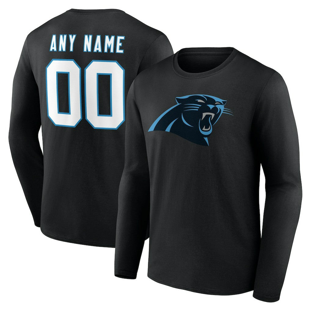 Carolina Panthers Team Authentic Personalized Name & Number Long Sleeve T-Shirt Black - NFL