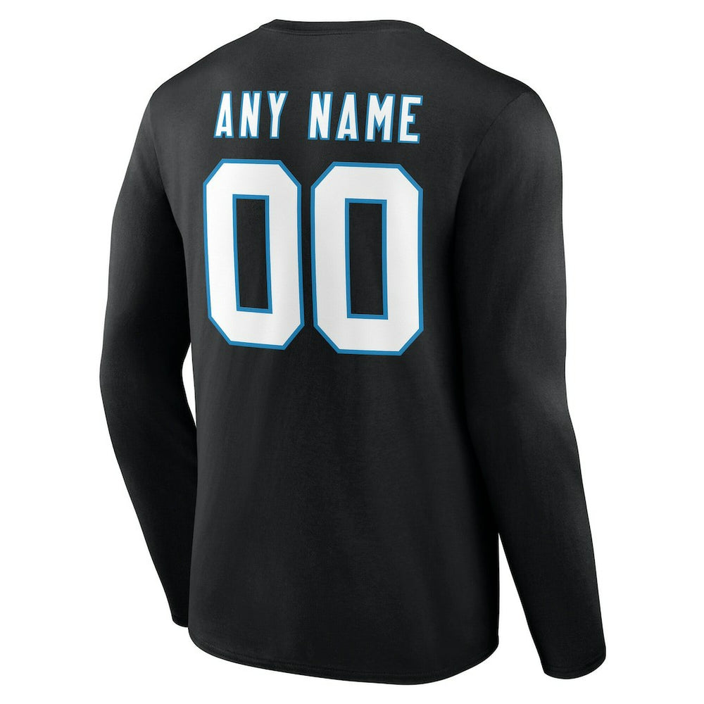 Carolina Panthers Team Authentic Personalized Name & Number Long Sleeve T-Shirt Black - NFL