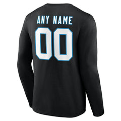 Carolina Panthers Team Authentic Personalized Name & Number Long Sleeve T-Shirt Black - NFL