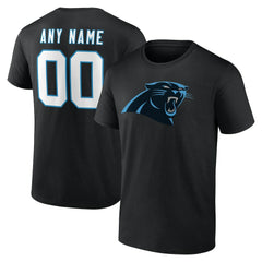 Carolina Panthers Team Authentic Personalized Name & Number T-Shirt Black - NFL