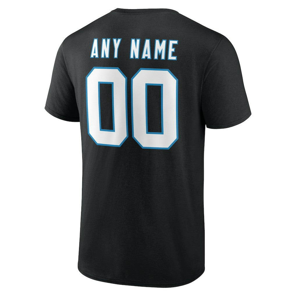 Carolina Panthers Team Authentic Personalized Name & Number T-Shirt Black - NFL