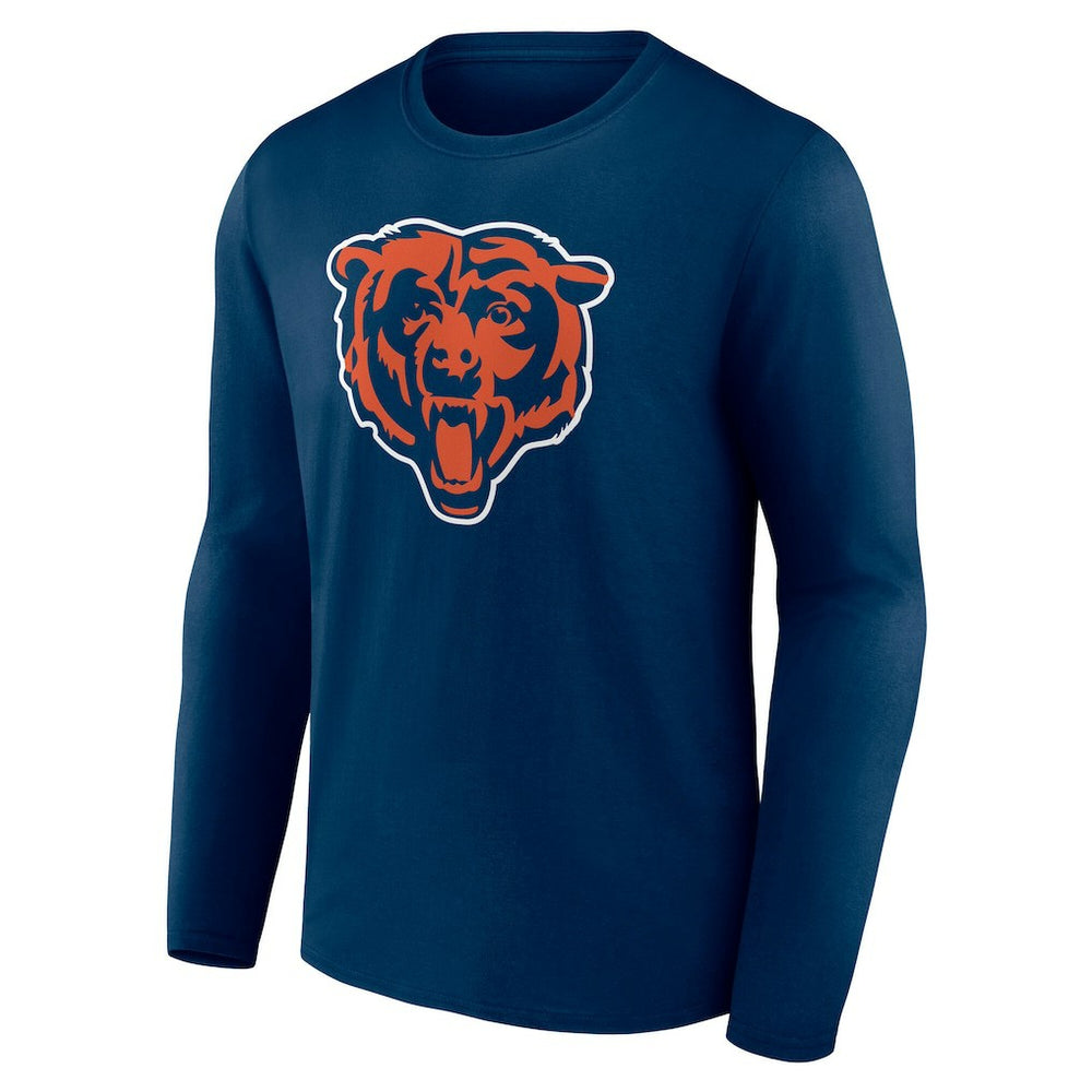 Chicago Bears Team Authentic Personalized Name & Number Long Sleeve T-Shirt Navy - NFL