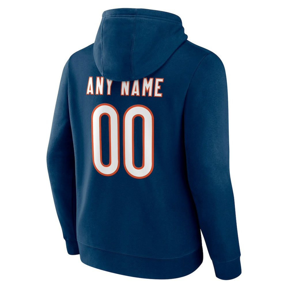 Chicago Bears Team Authentic Personalized Name & Number Hoodie Navy - NFL