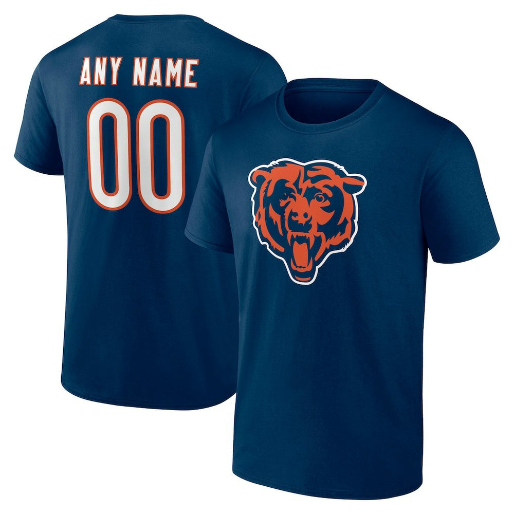Chicago Bears Team Authentic Personalized Name & Number T-Shirt Navy - NFL