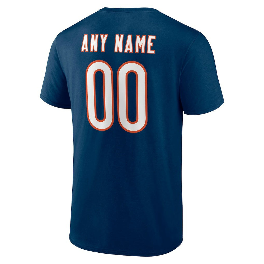 Chicago Bears Team Authentic Personalized Name & Number T-Shirt Navy - NFL