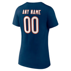Chicago Bears Women's Team Authentic Personalized Name & Number V-Neck T-Shirt Navy - NFL