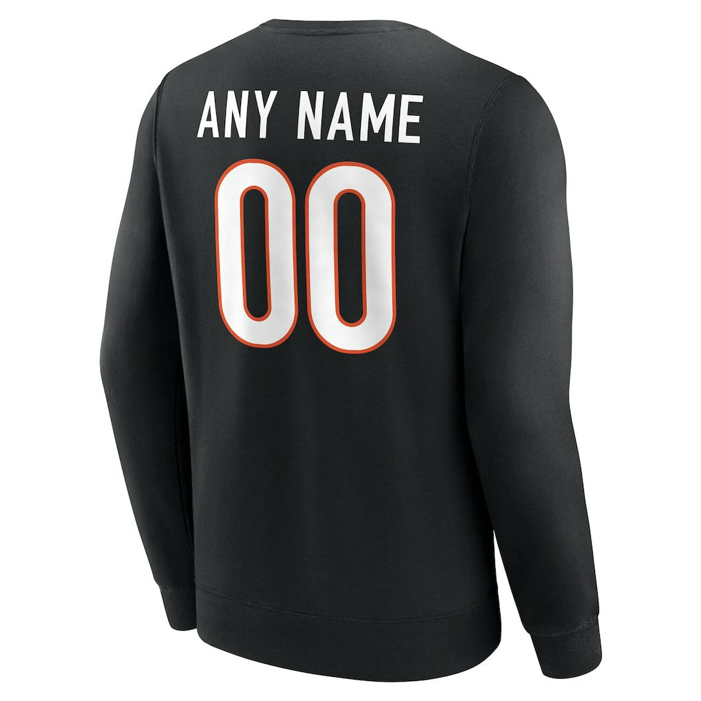 Cincinnati Bengals Team Authentic Personalized Name & Number Sweatshirt Black - NFL