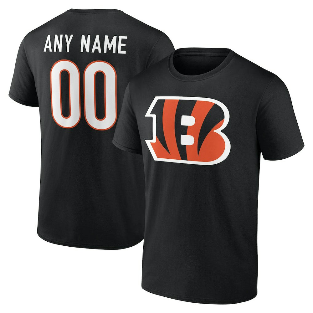 Cincinnati Bengals Team Authentic Personalized Name & Number T-Shirt Black - NFL