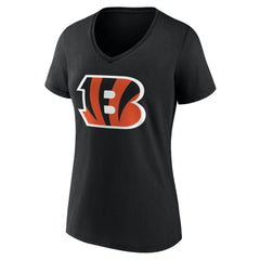 Cincinnati Bengals Women's Team Authentic Personalized Name & Number V-Neck T-Shirt Black - NFL