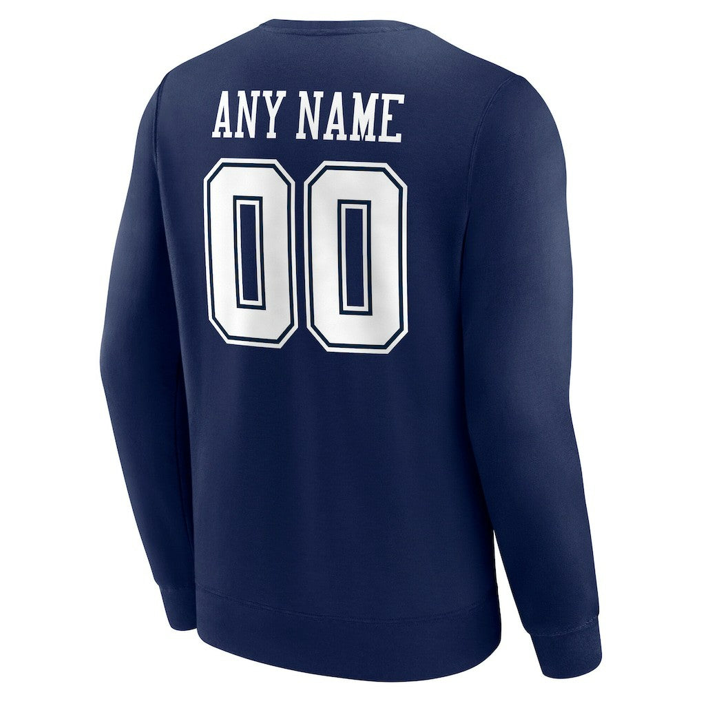 Dallas Cowboys Team Authentic Personalized Name & Number Sweatshirt Navy - NFL