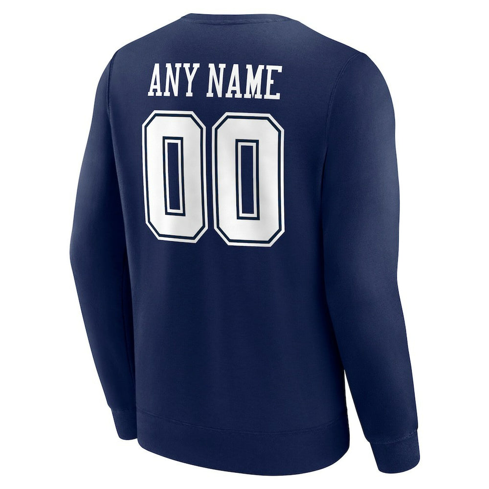 Dallas Cowboys Team Authentic Personalized Name & Number Sweatshirt Navy - NFL