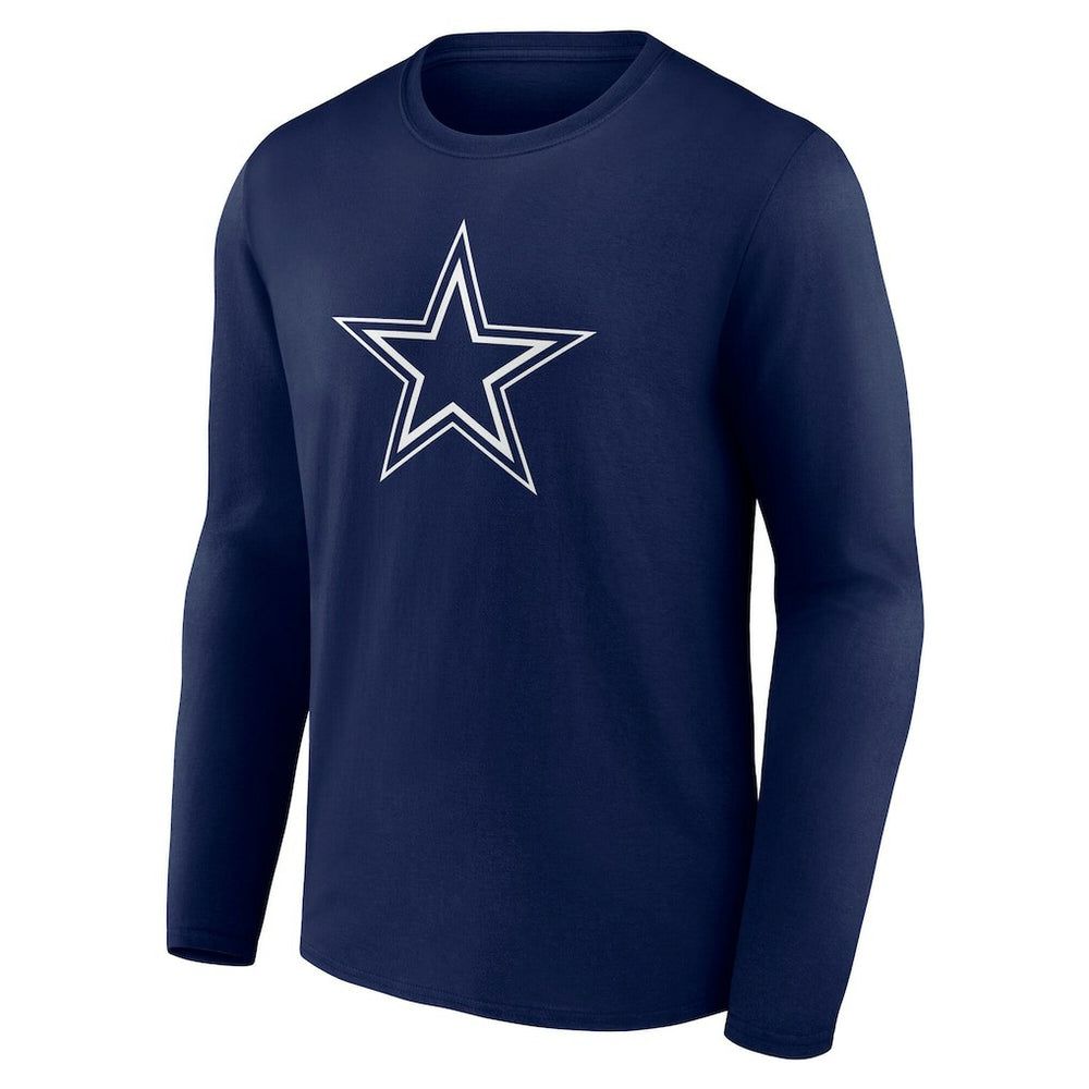 Dallas Cowboys Team Authentic Personalized Name & Number Long Sleeve T-Shirt Navy - NFL