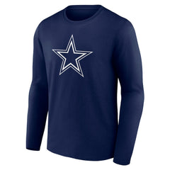 Dallas Cowboys Team Authentic Personalized Name & Number Long Sleeve T-Shirt Navy - NFL