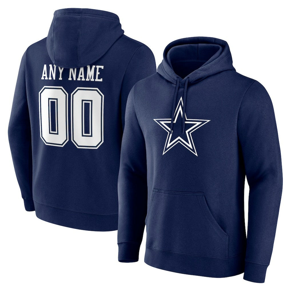 Dallas Cowboys Team Authentic Personalized Name & Number Hoodie Navy - NFL