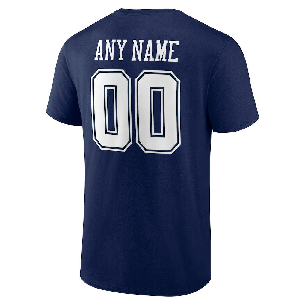Dallas Cowboys Team Authentic Personalized Name & Number T-Shirt Navy - NFL
