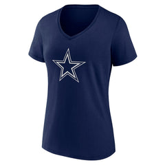 Dallas Cowboys Women's Team Authentic Personalized Name & Number V-Neck T-Shirt Navy - NFL