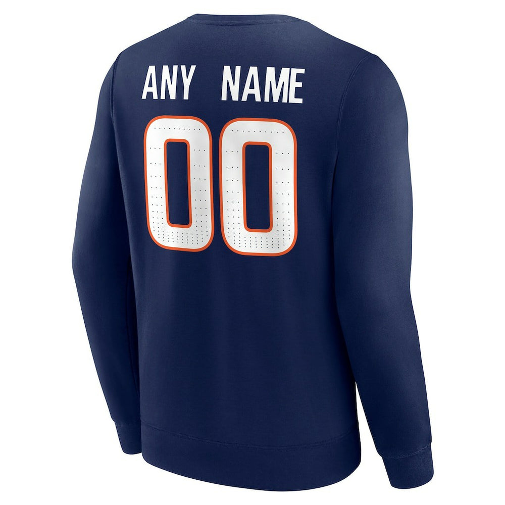Denver Broncos Team Authentic Personalized Name & Number Sweatshirt Navy - NFL