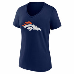 Denver Broncos Women's Team Authentic Personalized Name & Number V-Neck T-Shirt Navy - NFL