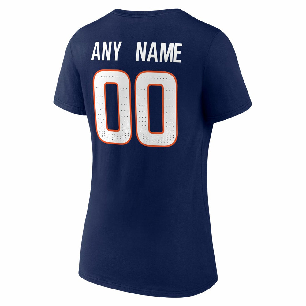Denver Broncos Women's Team Authentic Personalized Name & Number V-Neck T-Shirt Navy - NFL