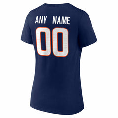 Denver Broncos Women's Team Authentic Personalized Name & Number V-Neck T-Shirt Navy - NFL