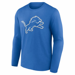 Detroit Lions Team Authentic Personalized Name & Number Long Sleeve T-Shirt Blue - NFL