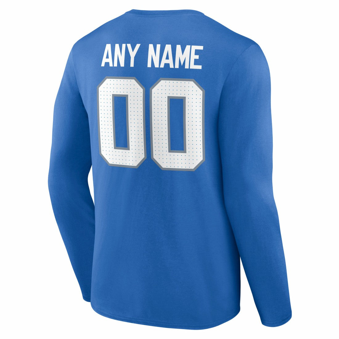 Detroit Lions Team Authentic Personalized Name & Number Long Sleeve T-Shirt Blue - NFL