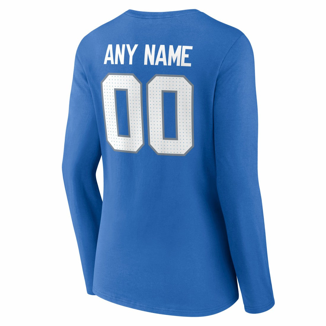 Detroit Lions Women's Team Authentic Personalized Name & Number Long Sleeve V-Neck T-Shirt Blue - NFL