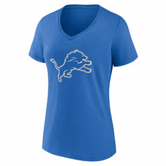 Detroit Lions Women's Team Authentic Personalized Name & Number V-Neck T-Shirt Blue - NFL
