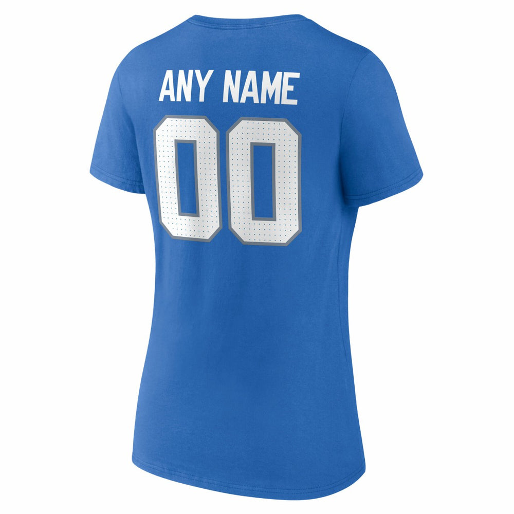 Detroit Lions Women's Team Authentic Personalized Name & Number V-Neck T-Shirt Blue - NFL