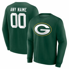 Green Bay Packers Team Authentic Personalized Name & Number Sweatshirt Green - NFL