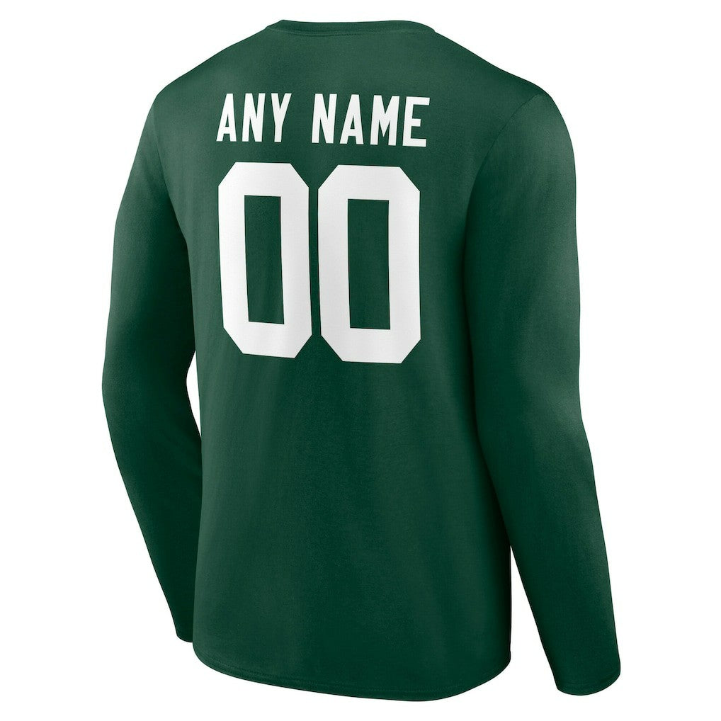 Green Bay Packers Team Authentic Personalized Name & Number Long Sleeve T-Shirt Green - NFL