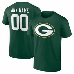 Green Bay Packers Team Authentic Personalized Name & Number T-Shirt Green - NFL
