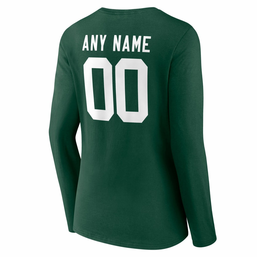Green Bay Packers Women's Team Authentic Personalized Name & Number Long Sleeve V-Neck T-Shirt Green - NFL